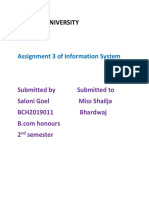 Invertis University: Assignment 3 of Information System