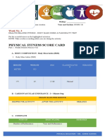 Physical Fitness Score Card: Week No. 3