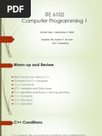 ITE 6102 - Computer Programming 1 - VC - Sept 2 PDF