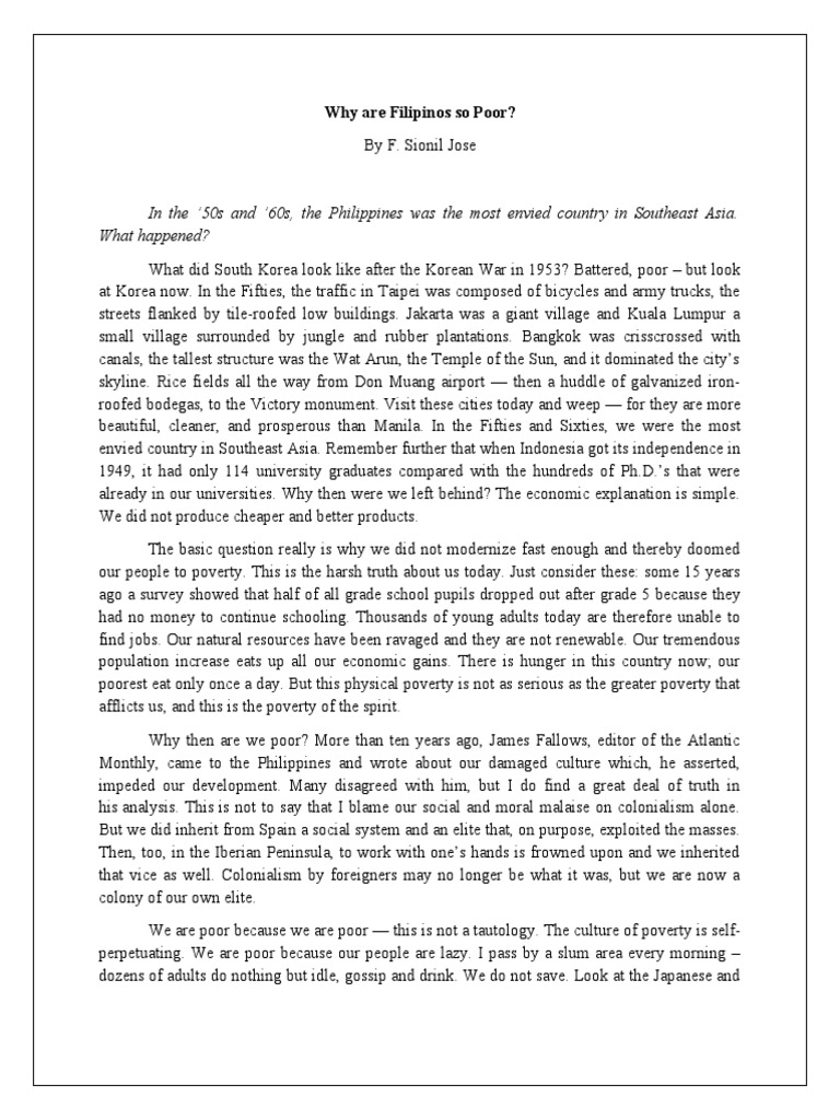 Causes of Poverty in the Philippines | PDF | Philippines | Poverty