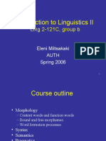 Introduction To Linguistics II: Ling 2-121C, Group B