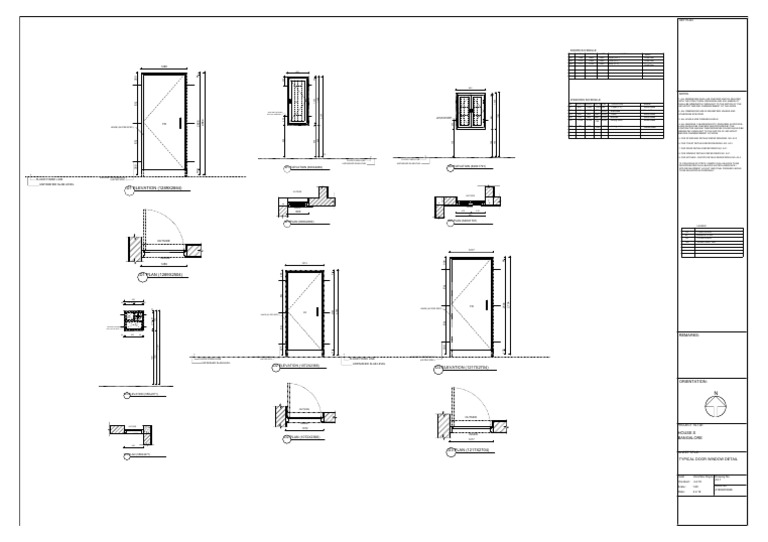 A Key Plan and Door and Window Schedules for a Residential Building