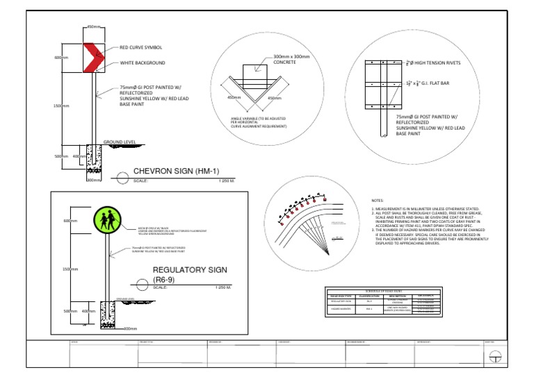 Chevron Sign Specifications and Details | PDF | Transport Safety | Road ...