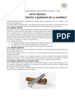 Nota Tecnica Cambios Fisicos y Quimicos de La Materia