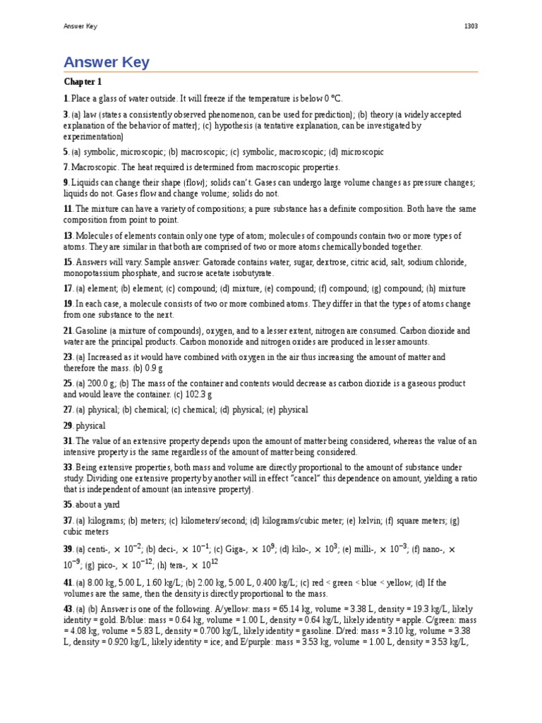 Openstax - Chemistry - Answer Key (Odds) | PDF | Molecular Orbital ...