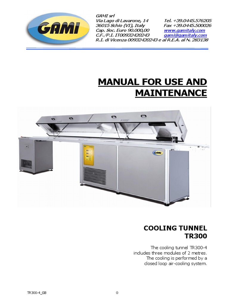 TR300 Cooling Tunnel User Manual | PDF | Power Supply | Ac Power Plugs ...