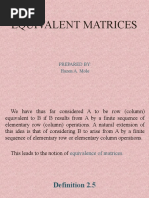 2.5 Equivalent Matrices. Hazen A. Mole