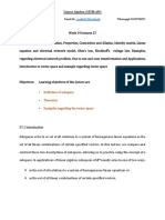 Linear Algebra (MTH-435) : - Definition of Subspace - Theorems - Examples Regarding The Vector Space