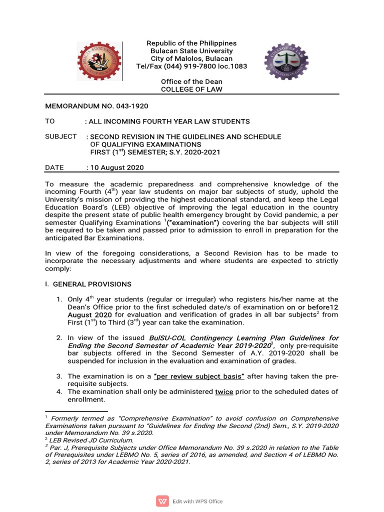 Revised Guidelines for Qualifying Exams | PDF