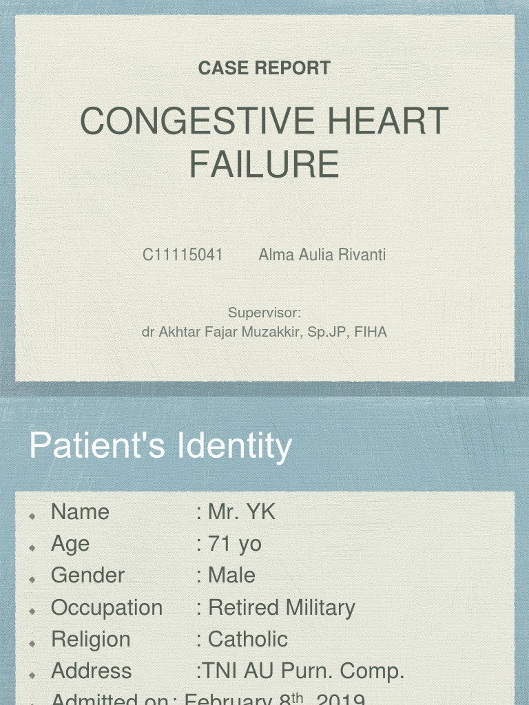 Congestive Heart Failure Case Report PDF Heart Failure Heart