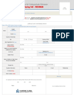 (Foreigner) : Form 1 / Application For Undergraduate Admission