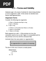 1.2 Forms and Validity: Deductive Logic Is The Study of Methods For Determining Whether