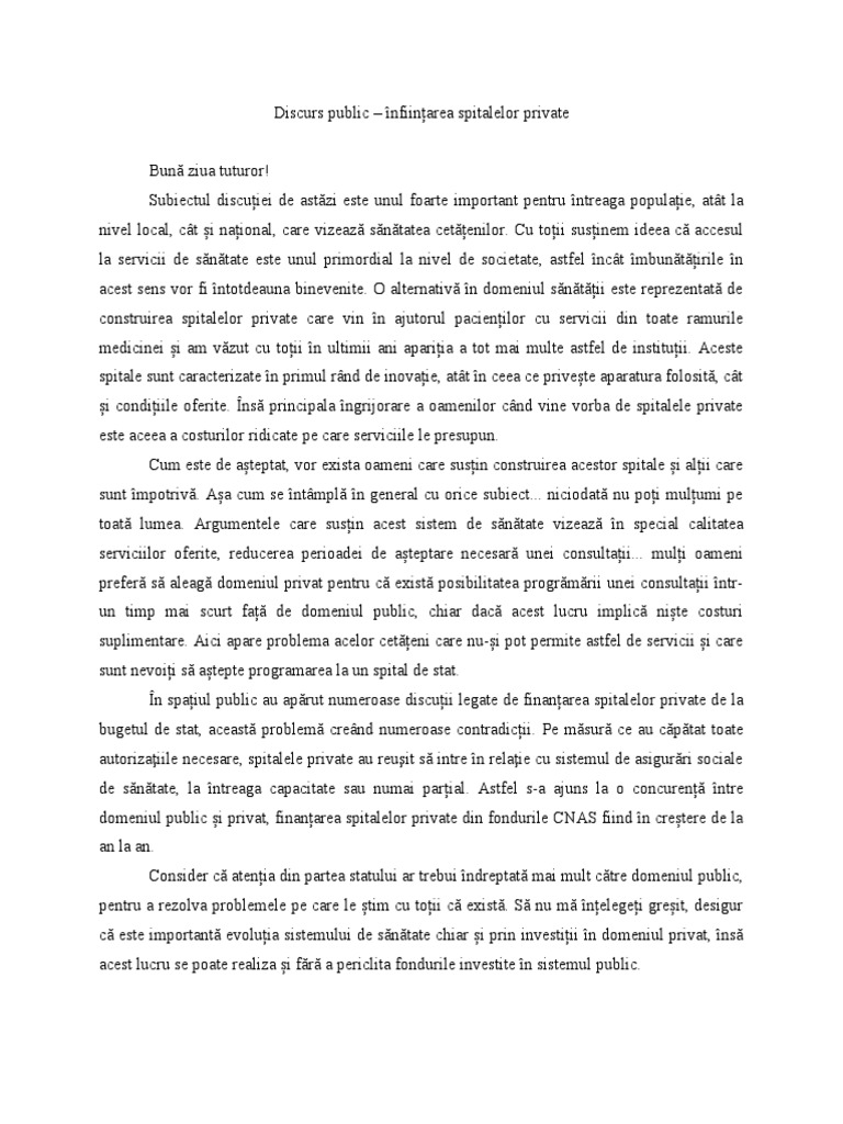 Discurs Public | PDF