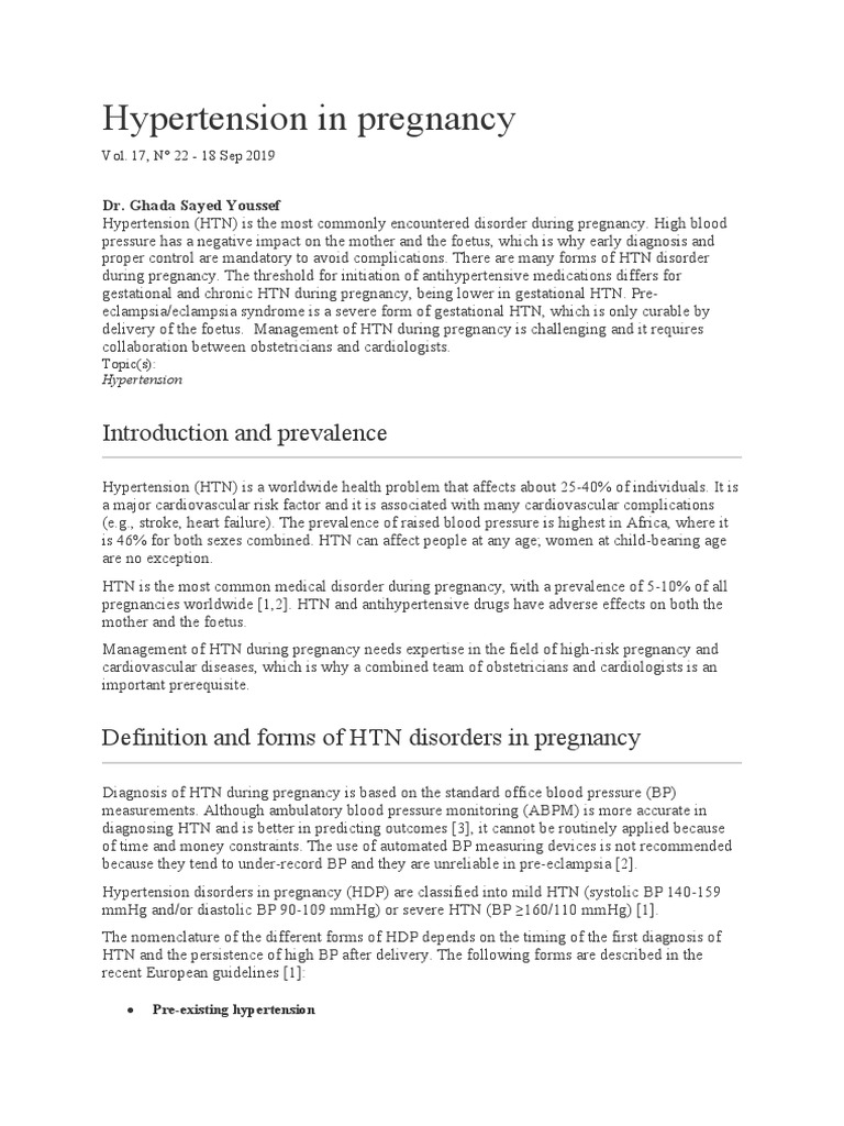 Hypertension in Pregnancy | PDF | Hypertension | Medical Specialties