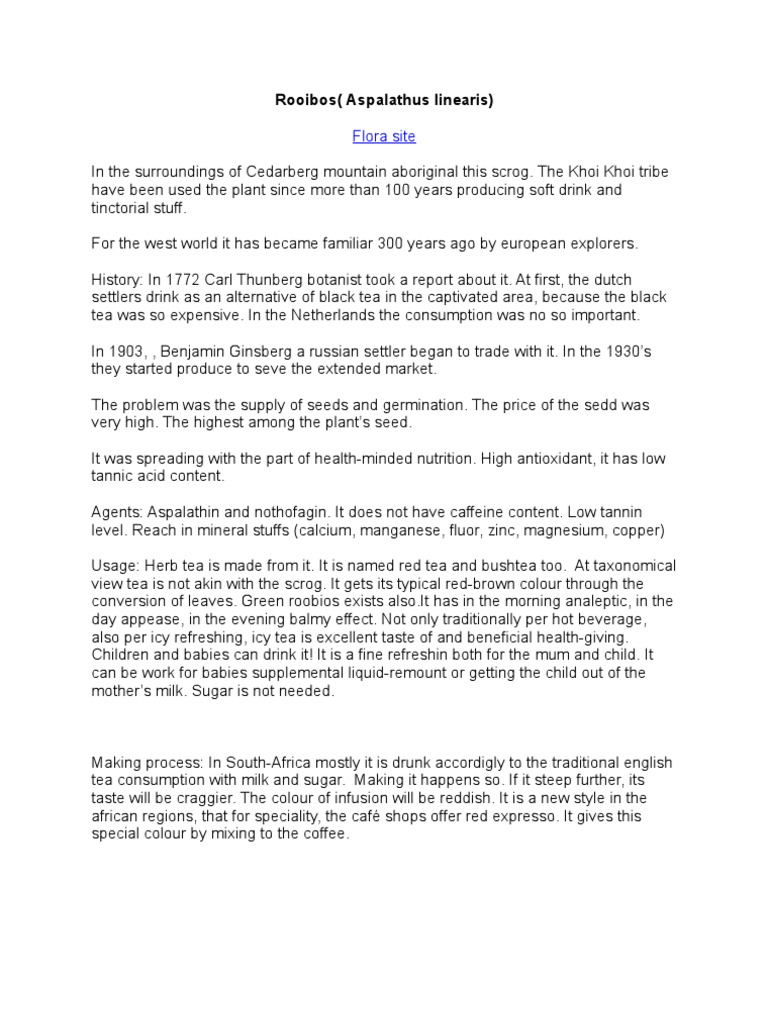 Rooibos in English PDF Beverages Wellness