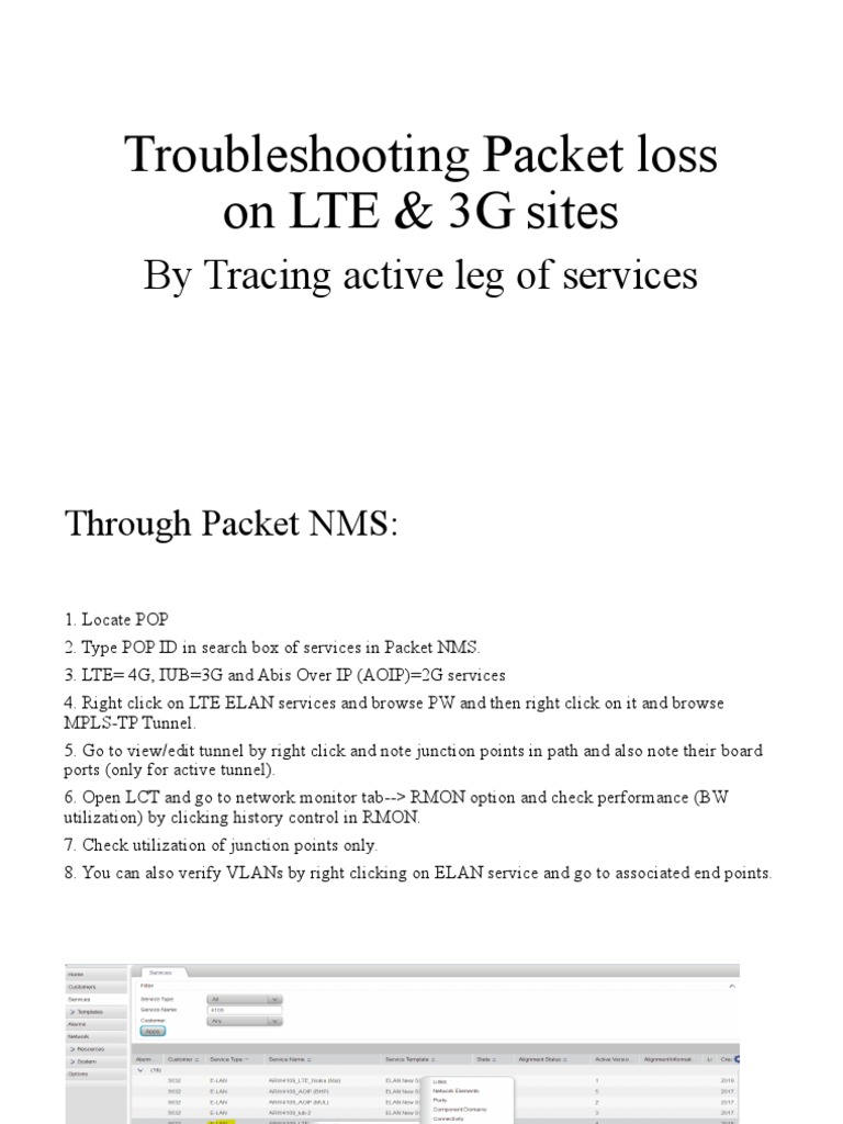 LTE & 3G Packet Loss Troubleshooting | PDF | Multiprotocol Label ...