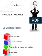 Research Methods 7013BEPG Module Introduction