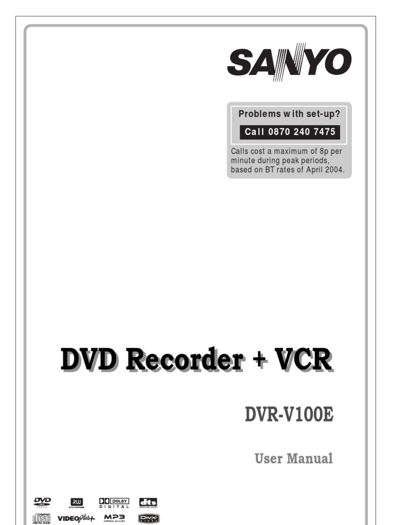 DVR V100e | PDF | Videocassette Recorder | Compact Disc