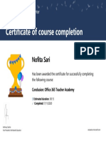 Certificate of Course Completion: Nofita Sari Nofita Sari