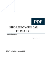 IMPORTING YOUR CAR TO MEXICO: A QUICK REFERENCE