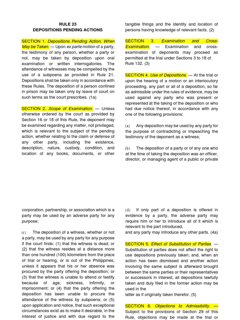 Depositions Pending Actions Explained | PDF | Deposition (Law ...