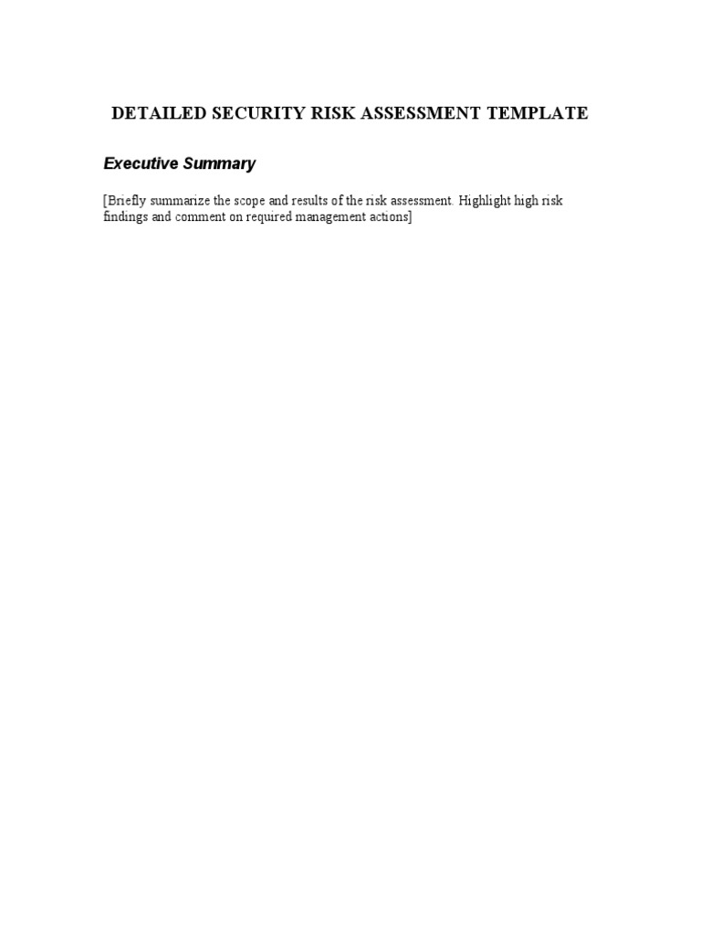 Security Risk Assessment Template | PDF | Risk Assessment ...