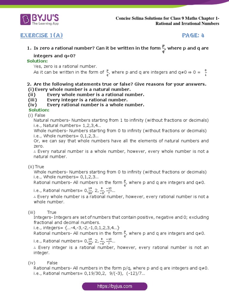 Class 9 Maths: Rational & Irrational Numbers | PDF | Numbers | Integer