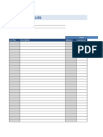 IC Construction Cost Estimating Change Order Log Template
