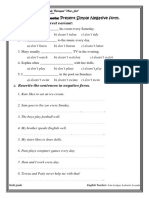 Worksheets: Present Simple Negative Form.: 1. Underline The Correct Variant