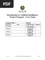 Introduction To Artificial Intelligence Project Proposal - Cover Page