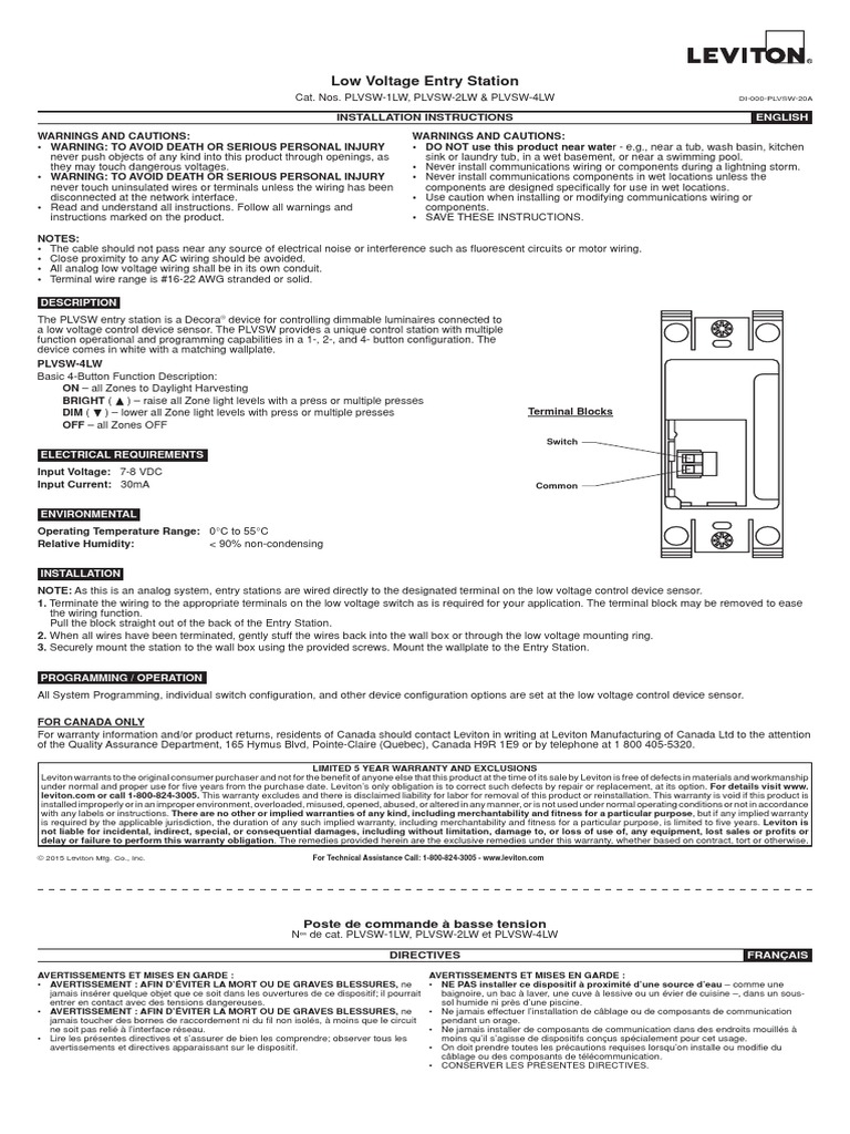 Install Manual - Provolt Keypads | PDF | Electrical Wiring | Switch