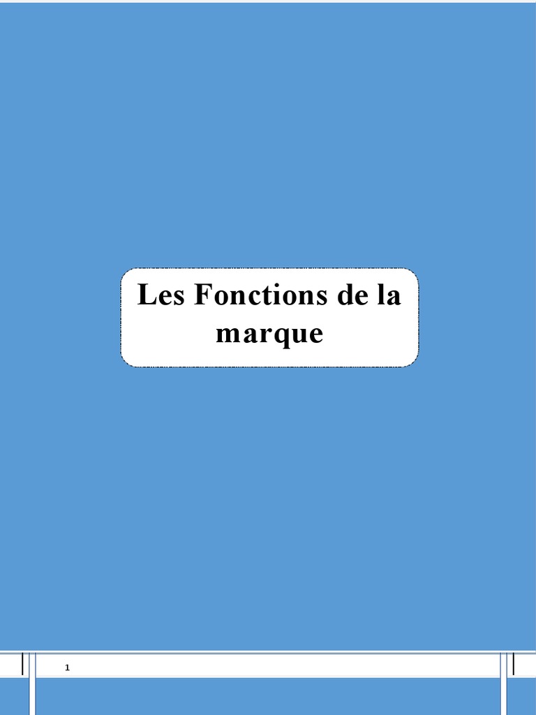 Fonctions et Importance de la Marque | PDF | Marque | Consommateurs