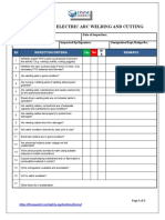 Checklist For Electric Arc Welding and Cutting