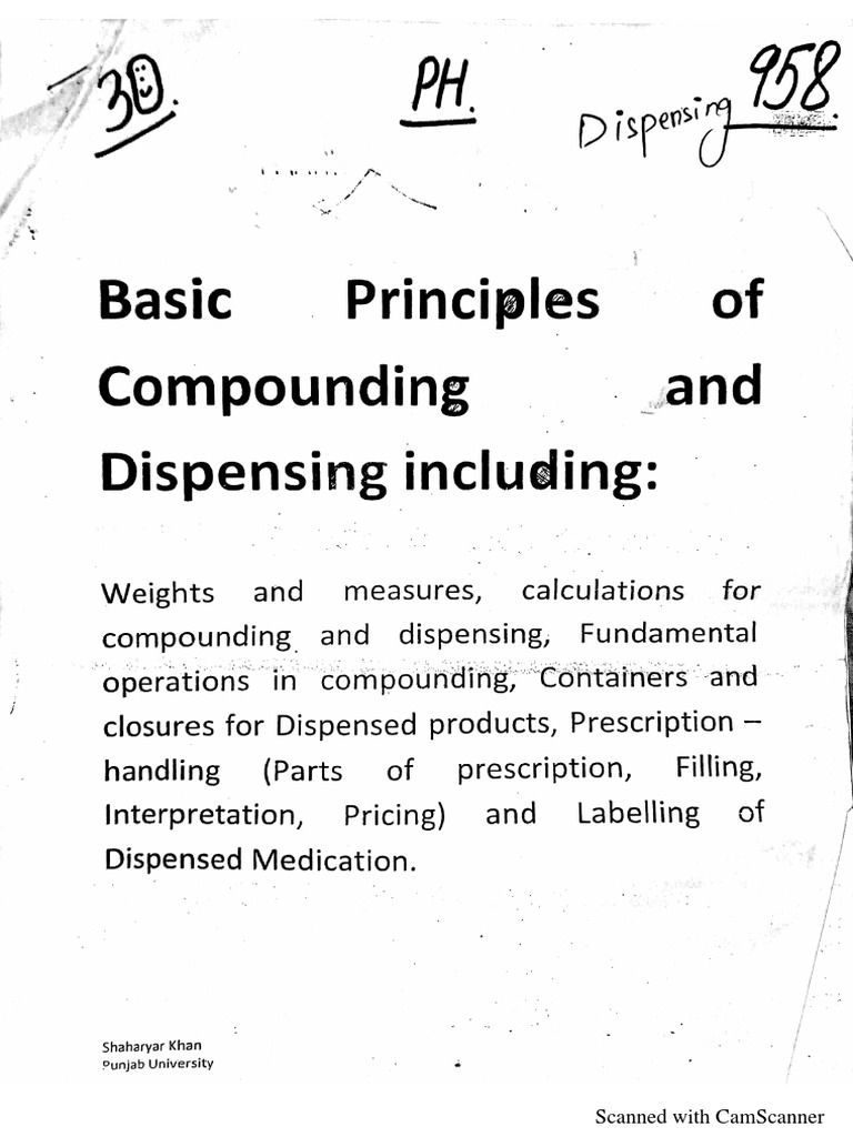 Dispensing Notes 1 | PDF