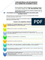 Requisitos para Matrícula de Estudiantes Del Ii Al X Ciclo Semestre Académico 2020