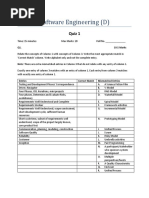 CS 303: Software Engineering (D) : Quiz 1