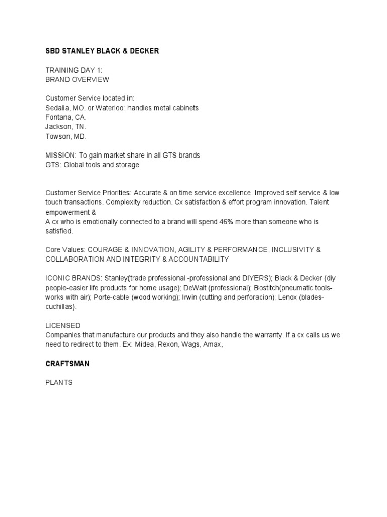 SBD Stanley Black & Decker | PDF | Tools | Manufactured Goods