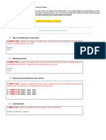 ATENCION: Sus Respuestas Deben Ser Cortas y Concisas.: Proceso de Terminación de Contrato