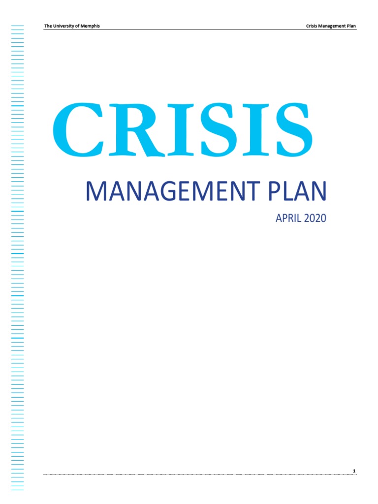 University of Memphis Crisis Plan | PDF | Emergency | Crisis Management