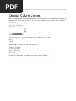 Chapter Quiz in Vectors