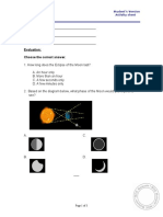 Activity Sheet (Eclipse of The Moon)