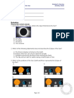 Activity Sheet (ECLIPSE OF THE SUN)