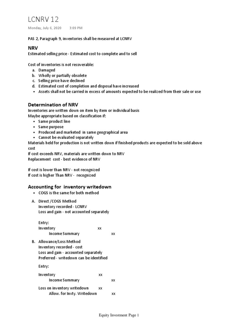 Lcnrv 12 Pdf Write Off Inventory