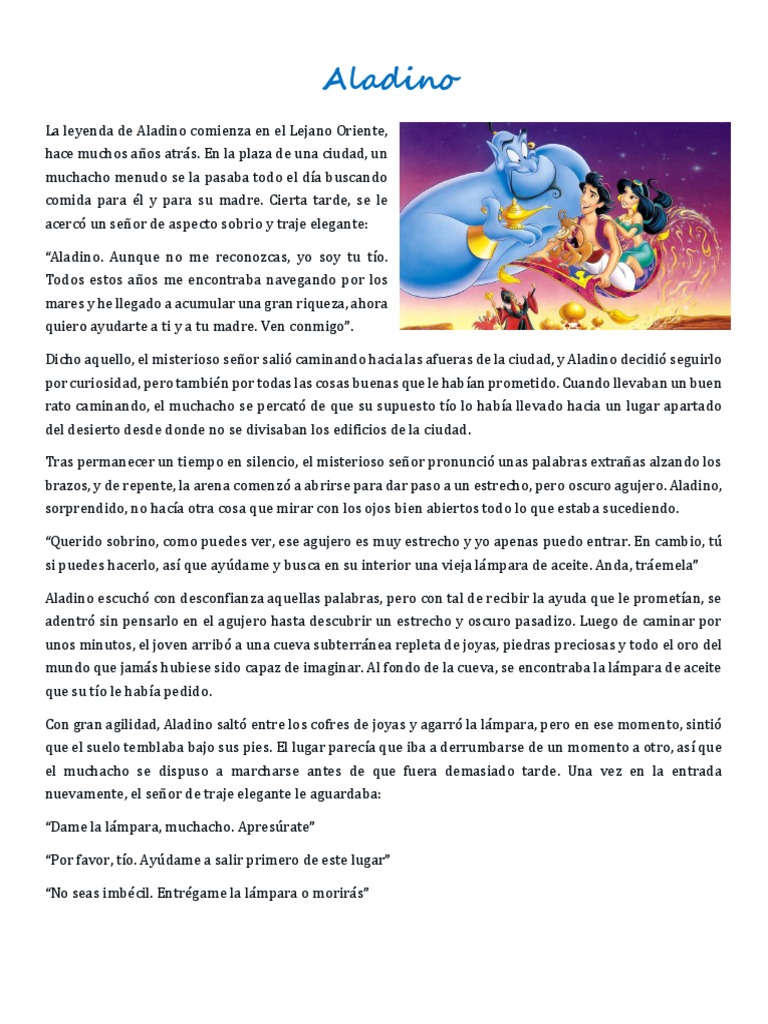 Aladin Cuento Pdf