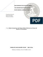 Objeto de Importancia Del Código de Ética Profesional en El Actuar Del Derecho y Sus Postulados