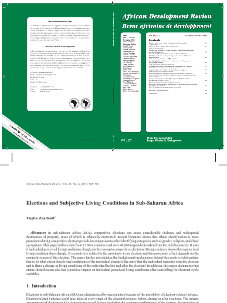 african development review vol 29 pdf pdf developpement economique economie