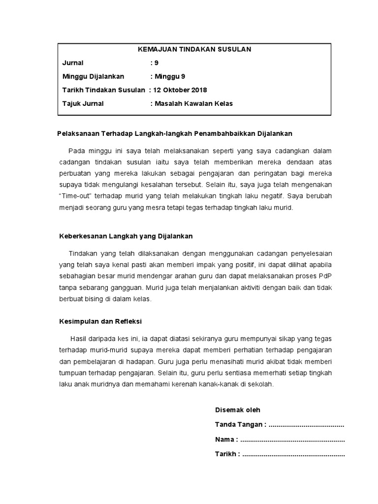 Tindakan Susulan M9 Pdf