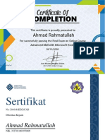 Contoh Sertifikat Advanced Skill Excel