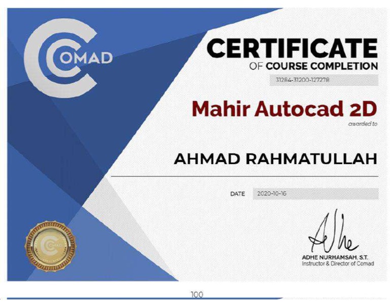 Contoh Sertifikat Autocad 2D PDF