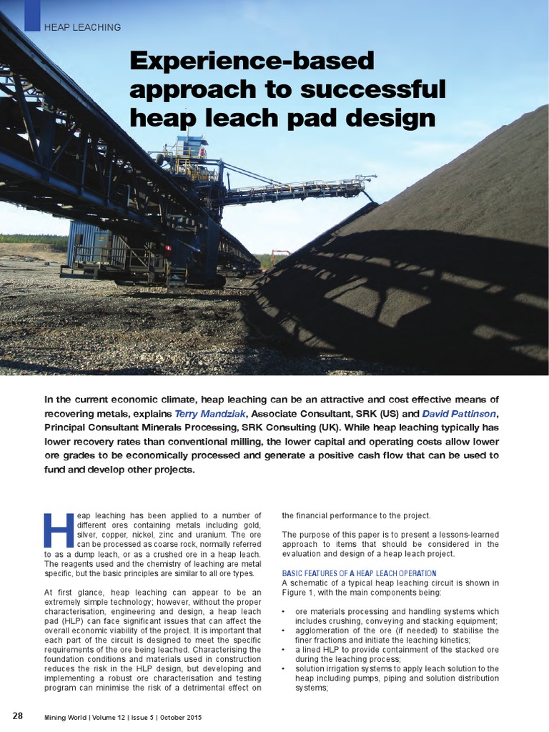 Experience-Based Approach To Successful Heap Leach Pad Design | PDF ...
